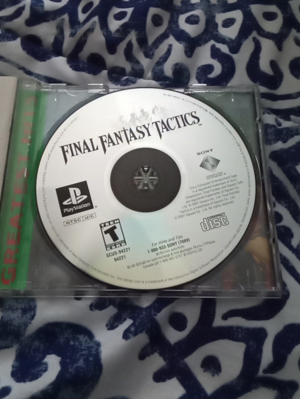 Sony Final Fantasy Tactics Disc - White and Black Artwork